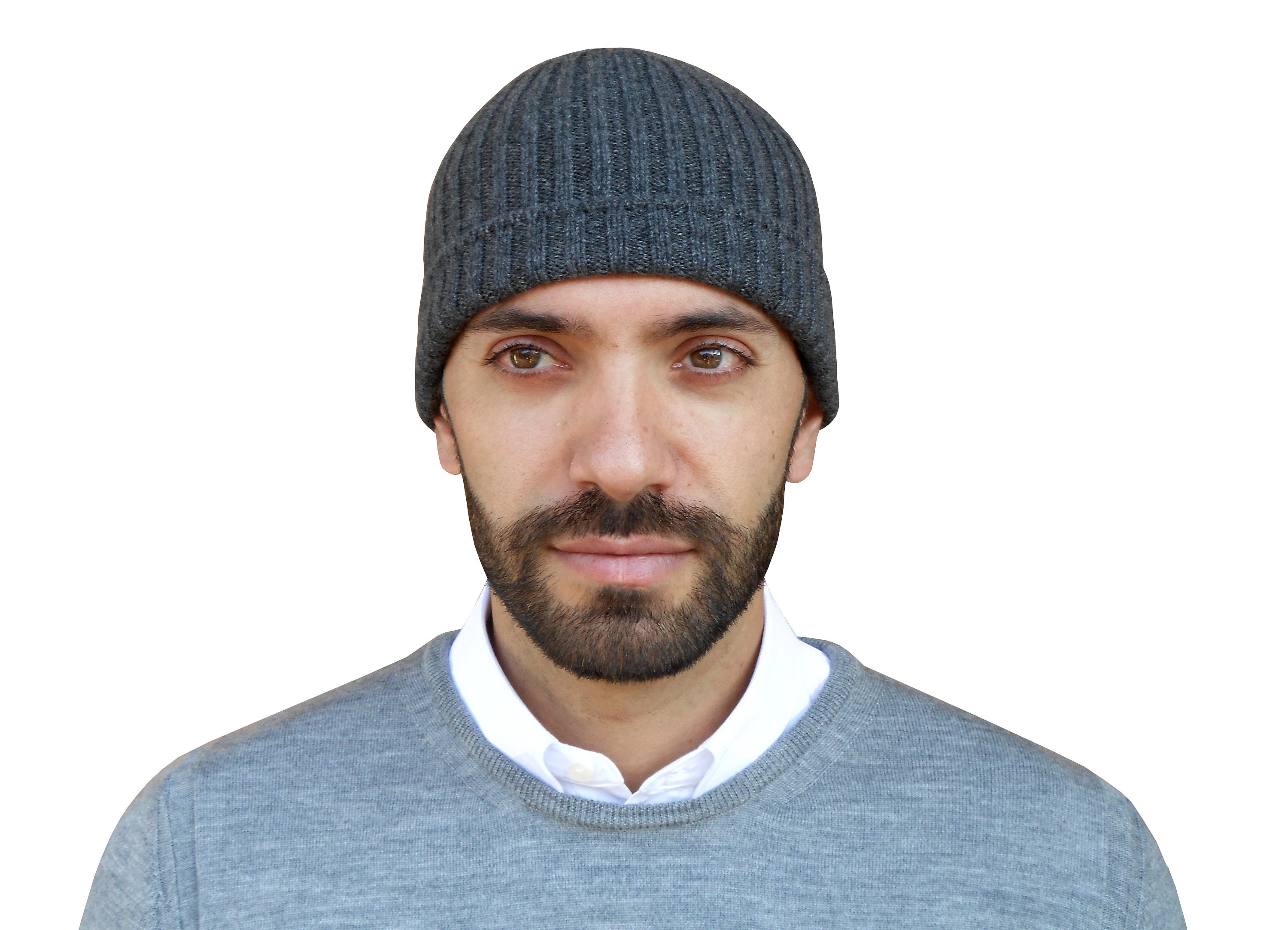 100% Cashmere Beanie Hat for Men - Made in Italy - Etsy display picture 3