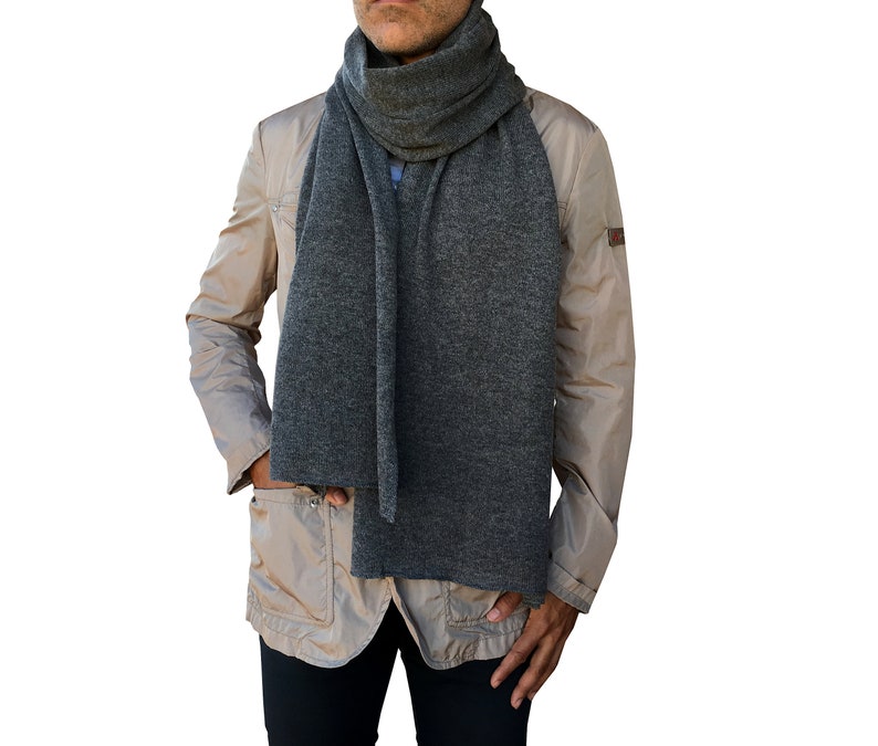 Men Cashmere Scarf Cashmere Travel Wrap Grey Scarf Etsy