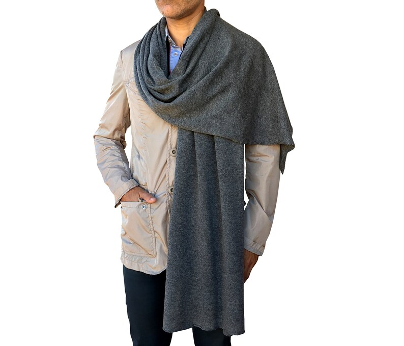 Men cashmere scarf cashmere travel wrap grey scarf | Etsy