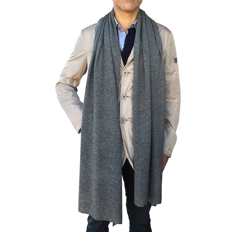 Men Cashmere Scarf Cashmere Travel Wrap Grey Scarf Etsy