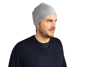 100% Cashmere men beanie - Made in Italy