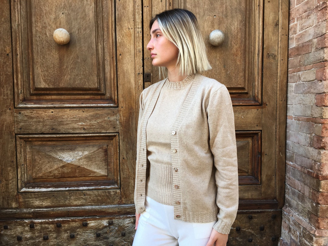 Twin Set Cardigan 100% Cashmere - Handmade in Italy - Etsy