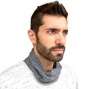 cashmere snood, neck warmer men, mens neck warmer, cashmere scarf image 4