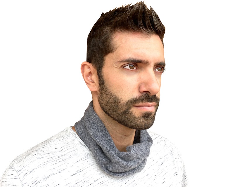 cashmere snood, neck warmer men, mens neck warmer, cashmere scarf image 4