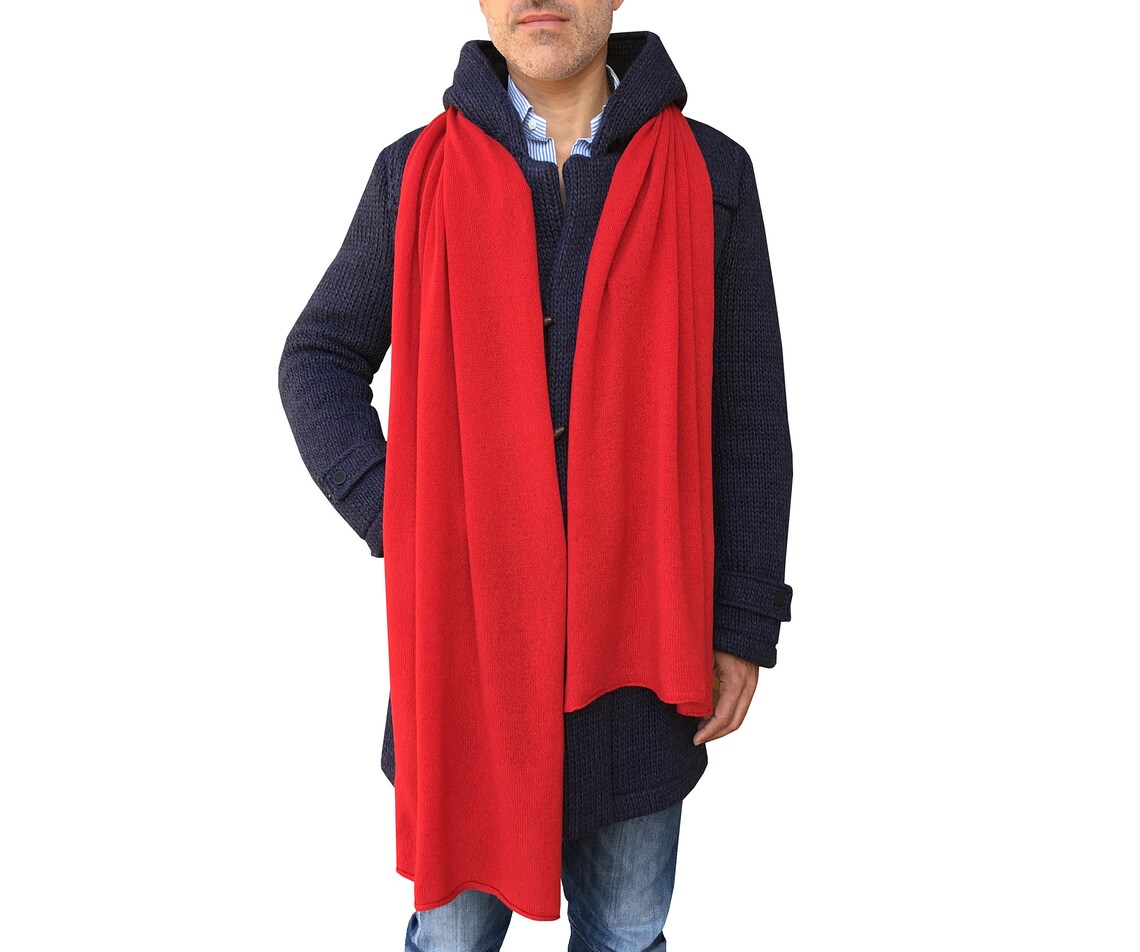 Men 100 Cashmere Scarf Made in Italy Etsy