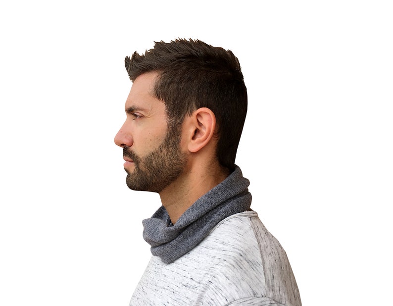 cashmere snood, neck warmer men, mens neck warmer, cashmere scarf image 3