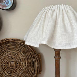 large white linen ruffle shade