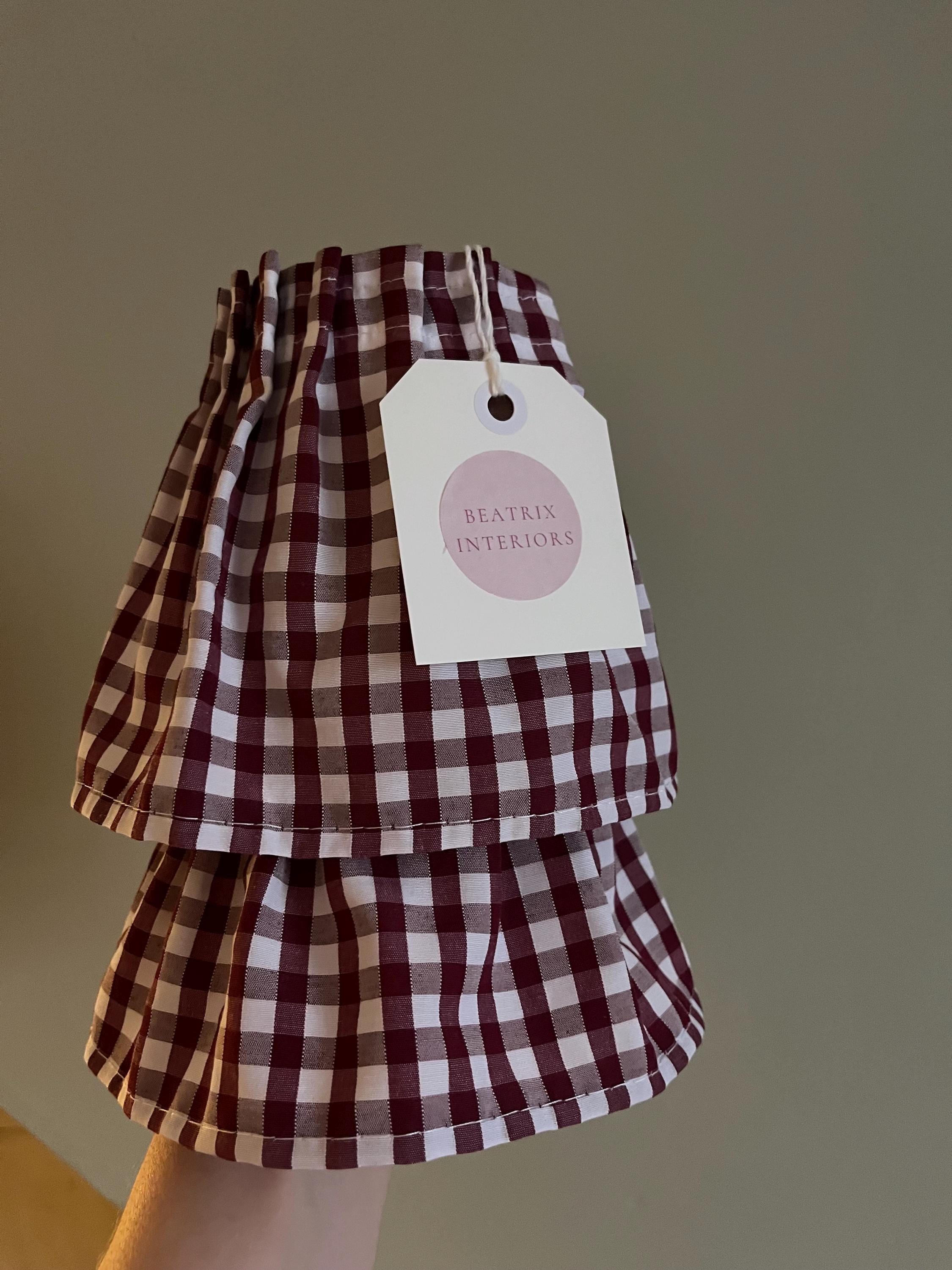 mulberry gingham candle clip ruffle shades