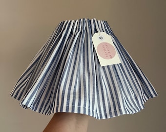 Blue stripe ruffle shade