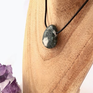 Stonehenge preseli bluestone pendant with neck-cord, stone pendant suitable for both men and women, ancient stone pendant image 2