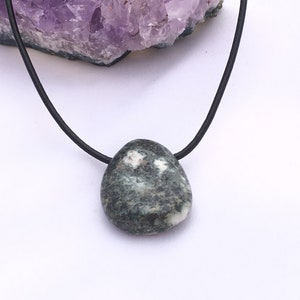 Stonehenge preseli bluestone pendant with neck-cord, stone pendant suitable for both men and women, ancient stone pendant image 5