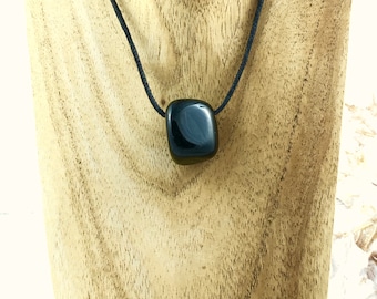 Black Obsidian crystal unisex pendants complete with black neck cord