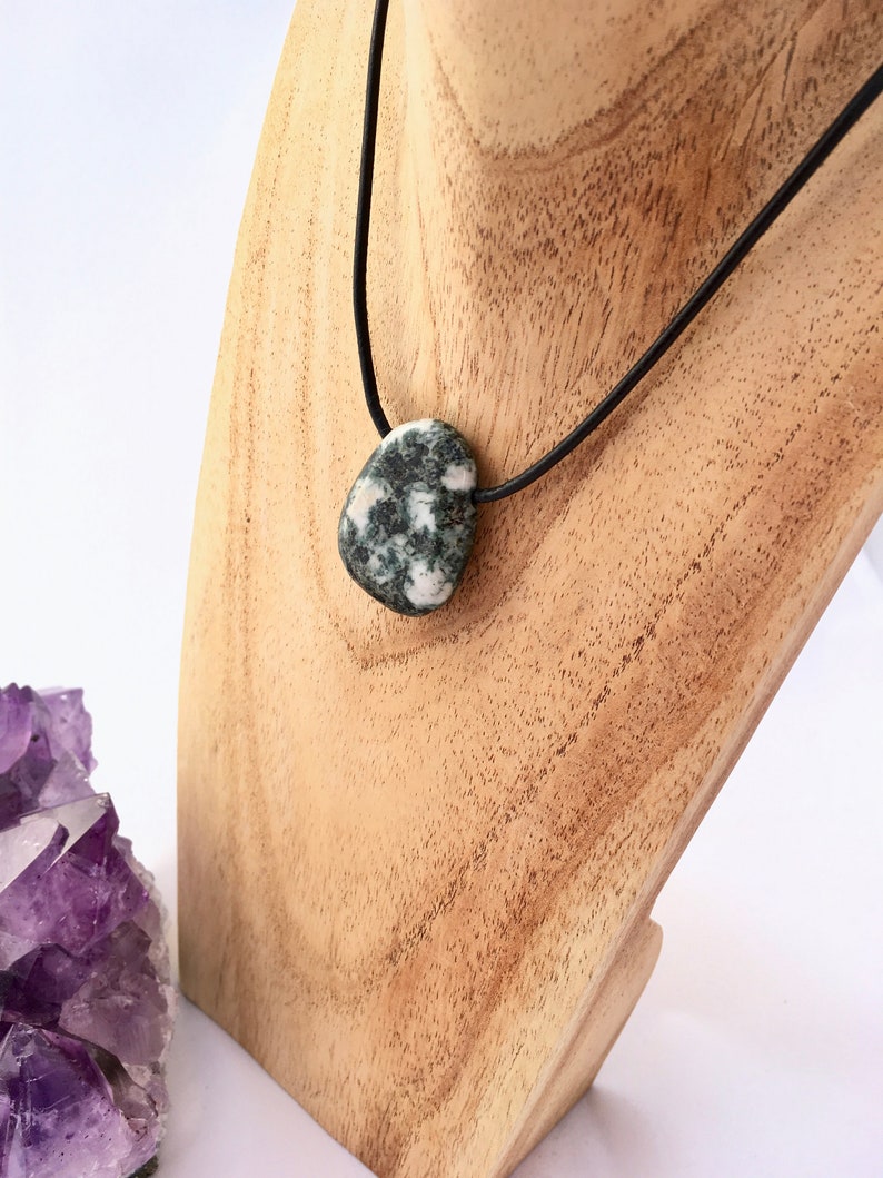 Stonehenge preseli bluestone pendant with neck-cord, stone pendant suitable for both men and women, ancient stone pendant image 3