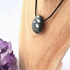 Stonehenge preseli bluestone pendant with neck-cord, stone pendant suitable for both men and women, ancient stone pendant image 4