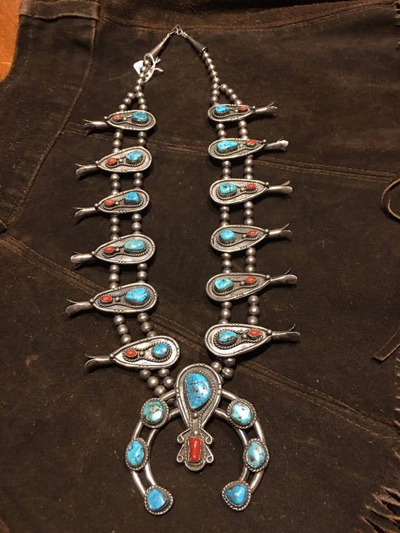 Beautiful, substantial vintage turquoise and coral