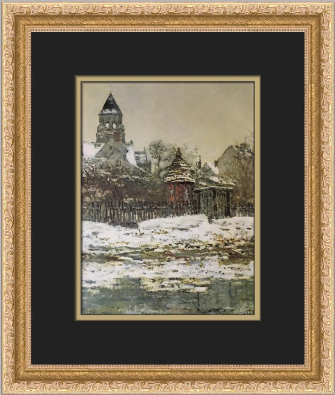 Claude Monet the Church at Vetheuil Custom Framed Print - Etsy