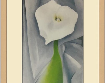 Georgia O'Keeffe Calla Lelie op grijze, op maat gemaakte print
