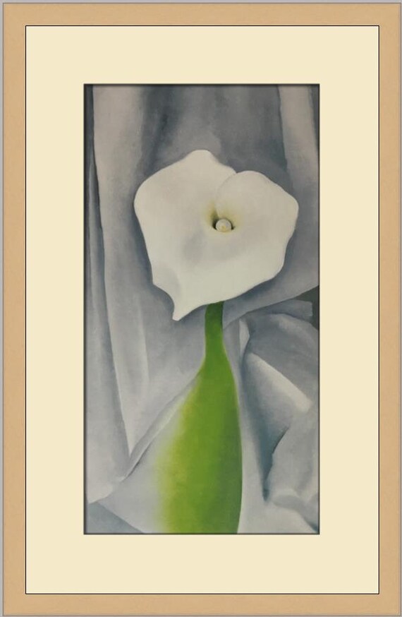 Georgia O'keeffe Calla Lily on Grey Custom Framed Print - Etsy