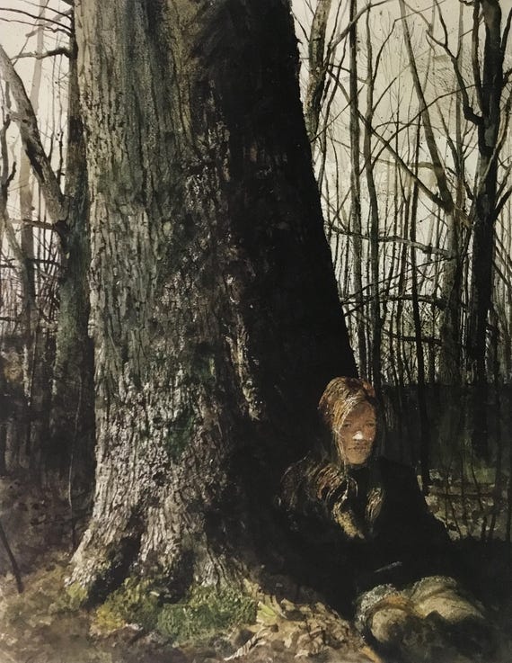 Andrew Wyeth Helga Seated by A Tree Custom Framed Print - Etsy