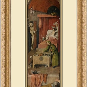 Hieronymus Bosch Death and the Miser Custom Framed Print