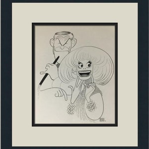 Al Hirschfeld George Burns und Carol Channing Custom Framed Print