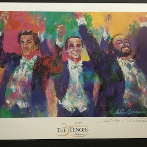 Leroy Neiman Bleistift Signiert The Three Tenors In Concert 1996-1997 Lithographie Druck
