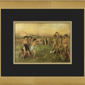 Edgar Degas Young Spartans Exercising Custom Framed Print