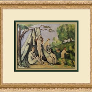 Paul Cezanne Bathing Women in Front of the Tent Custom Framed Print