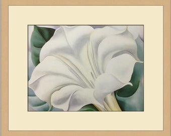 Georgia O'Keeffe de witte trompetbloem op maat ingelijste print