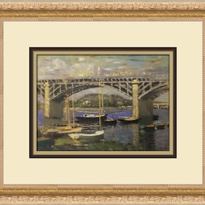 Claude Monet The Siene Bridge at Argenteuil Custom Framed Print