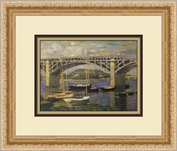 クロード・モネ アルジャントゥイユのシエーヌ橋 カスタムフレーム