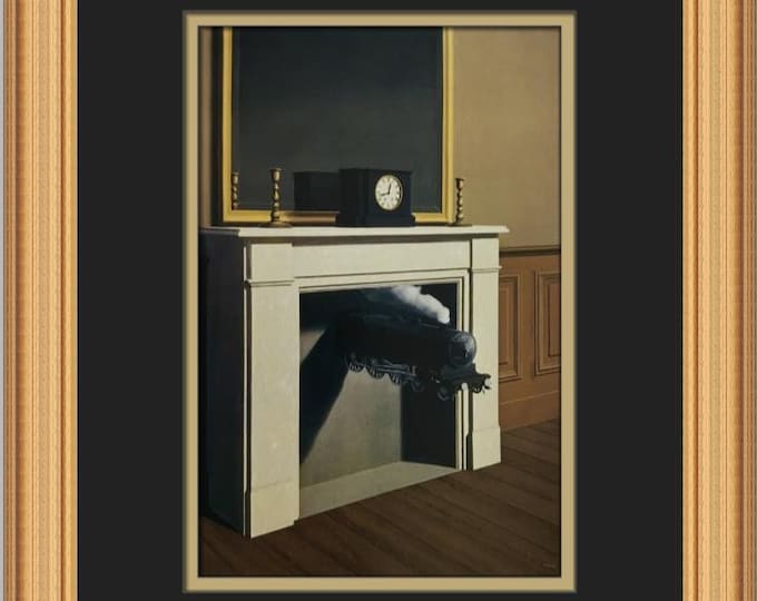 Time Transficed Rene Magritte Time Transfixed Custom Framed Print - Etsy