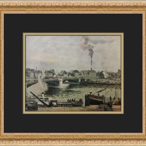 Camille Pissarro The Great Bridge at Rouen Custom Framed Print