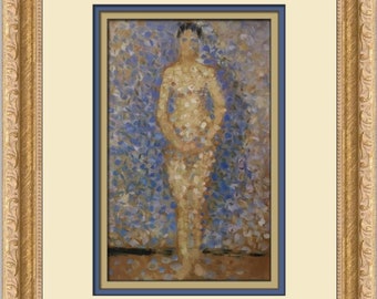 Georges Seurat Model Facing Front Custom Framed Print