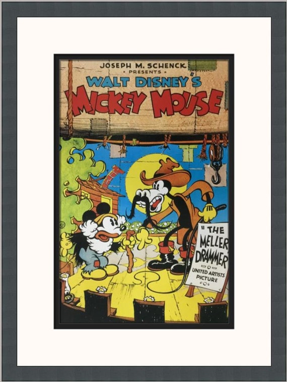 Walt Disney Mickey's Mellerdrammer Custom Framed Poster 