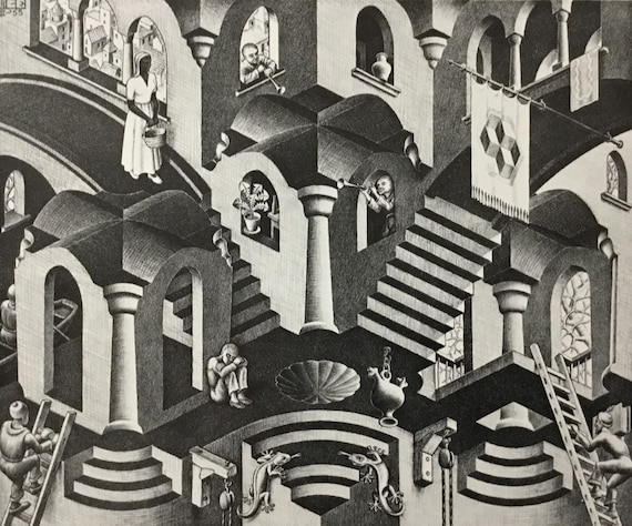 額装済/morphosis no4/MC Escher/エッシャー