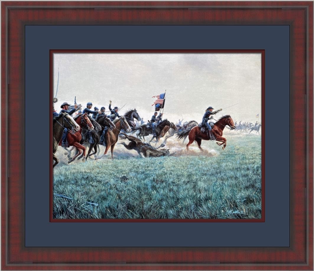 Mort Kunstler Civil War Keep to Your Sabers, Men! Custom Framed Print