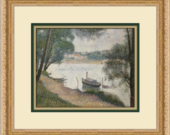 Georges Seurat Gray Weather on the Grande Jatte Custom Framed Print
