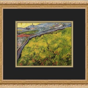 Vincent Van Gogh Field of Spring Wheat at Sunrise Custom Framed Print