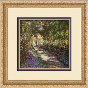 Claude Monet The Garden Path in Giverny I Custom Framed Print