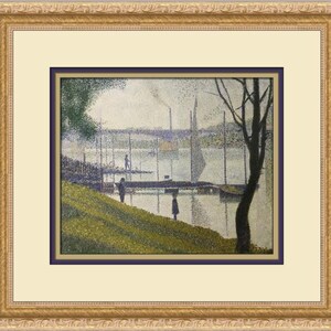 Impressão emoldurada personalizada Georges Seurat A ponte em Courbevoie