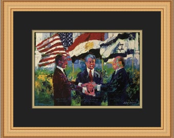 Impresión enmarcada personalizada de Leroy Neiman Sadat-Carter-Begin