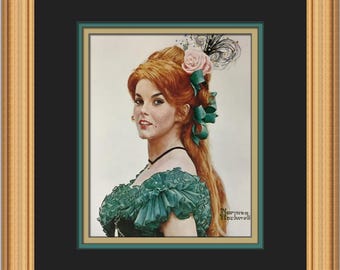 Impresión enmarcada personalizada de Anne Margret en Stagecoach, Norman Rockwell