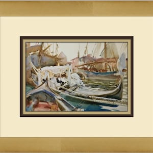 John Singer Sargent Sketching on the Giudecca in Venice Custom Framed Print