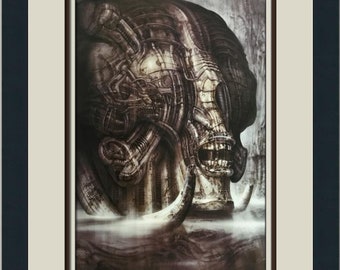 HR Giger H. R. Giger A Crowley (the Beast 666) Custom Framed Print