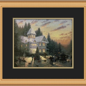 Thomas Kinkade Victorian Christmas I Custom Framed Print