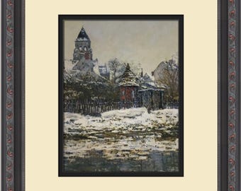 Claude Monet The Church at Vetheuil in Winter Custom Framed Print
