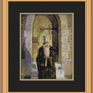 Impression encadrée personnalisée N C Wyeth l&#39;astrologue