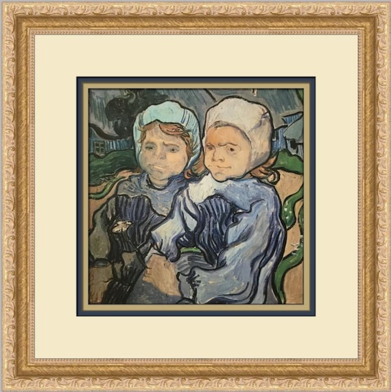 Vincent Van Gogh Two Children Custom Framed Print