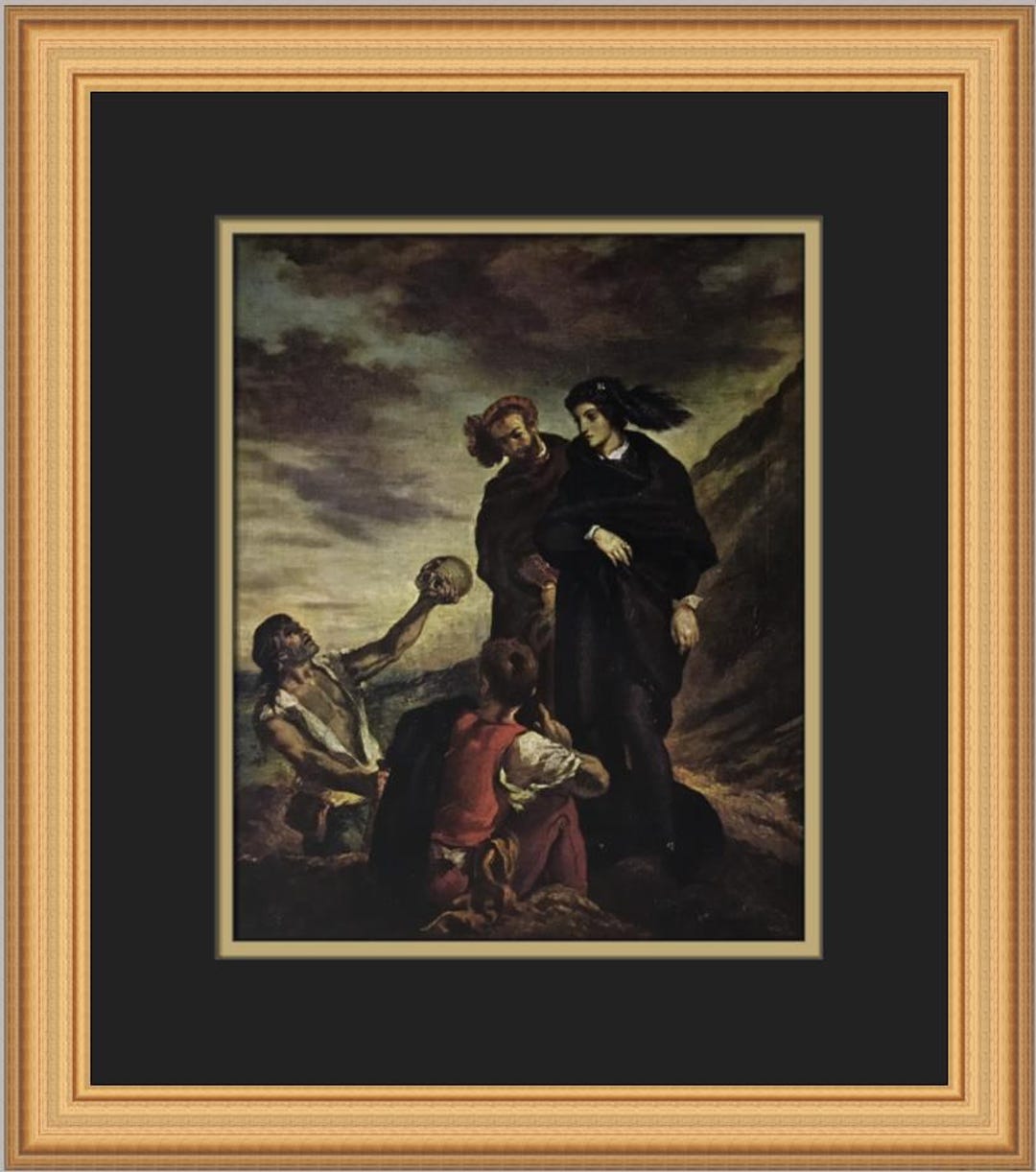Eugene Delacroix Hamlet and Horatio in the Graveyard Custom Framed ...